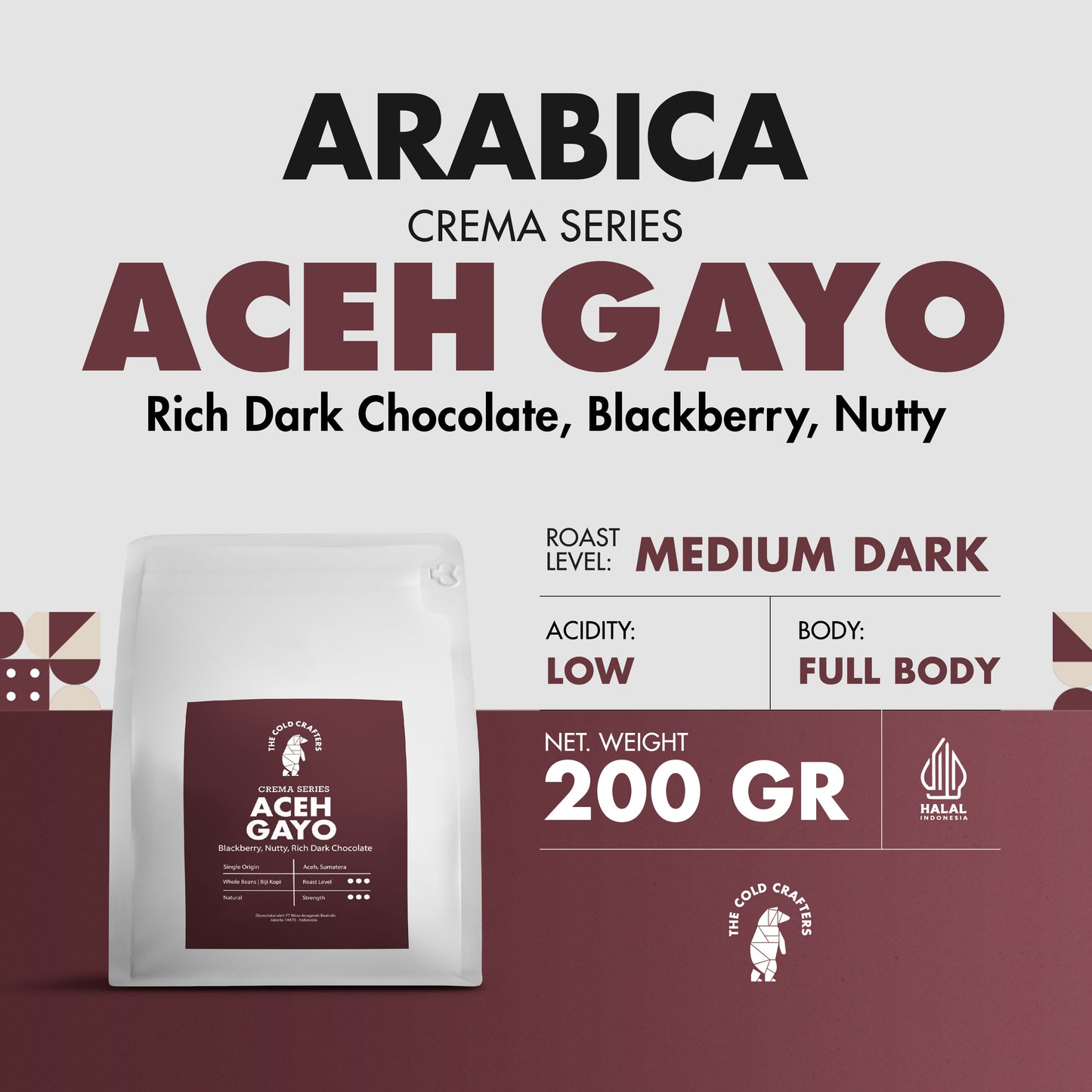 Crema Series Aceh Gayo Arabika Coffee