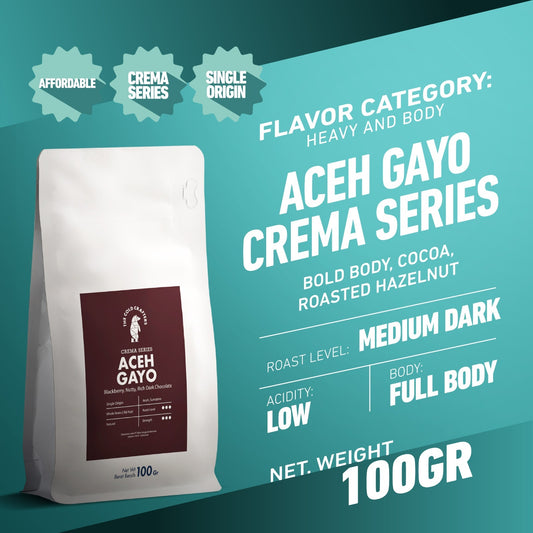 Aceh Gayo Crema Series Arabika Coffee Arabica Biji Kopi Bubuk 100g
